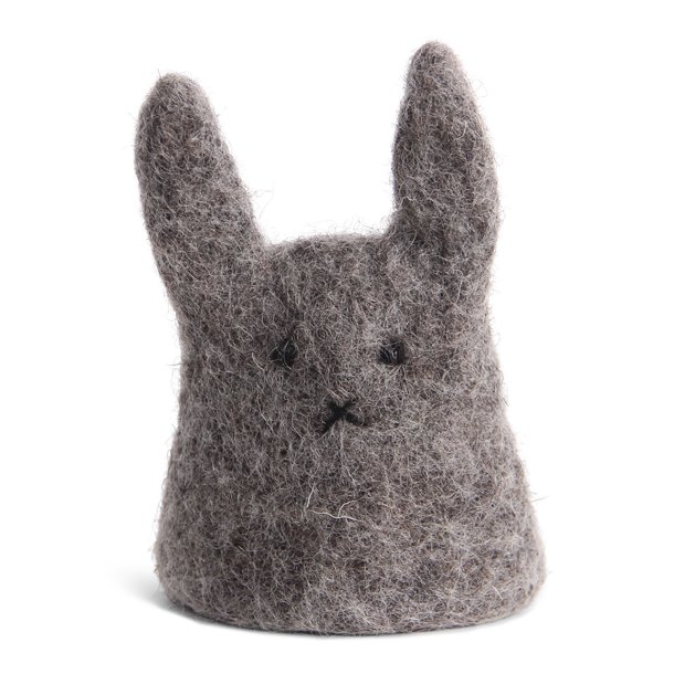 Gry &amp; Sif FELT EGG COSY BUNNY - GREY 