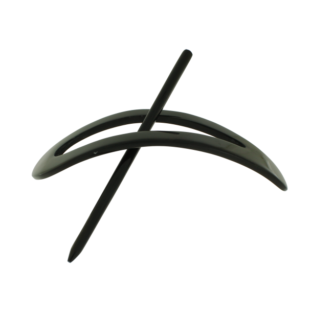 Schwarzes Horn Haarspange Stab Gross