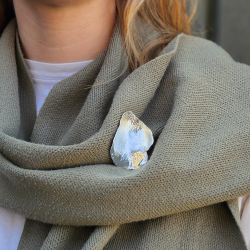 Flora rose broche forslvet