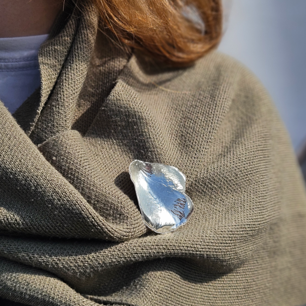 Flora rose broche forslvet