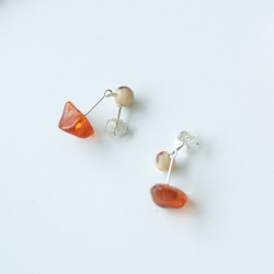 Horn &amp; Amber stud earrings 1