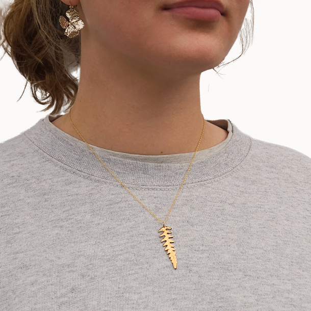 Flora Farn Anhnger vergoldet