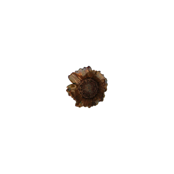 Flower Oxeye copper-plated verdigris patina