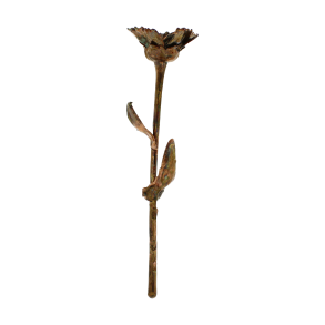 Flower Oxeye copper-plated verdigris patina