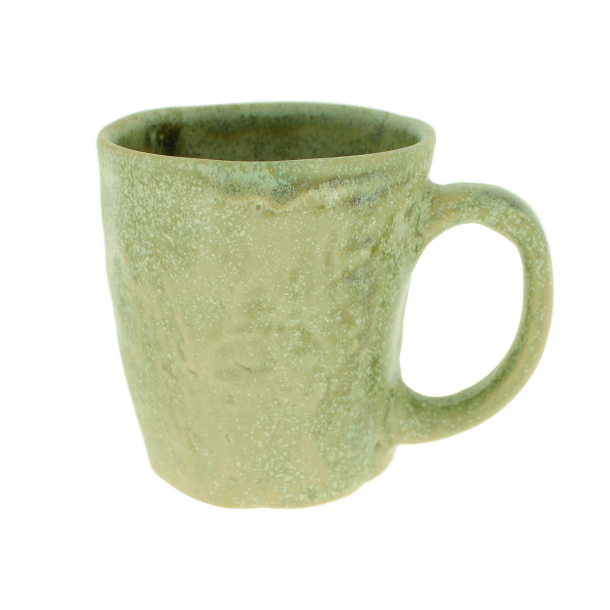 Stoneware Mug Handle Horn Green