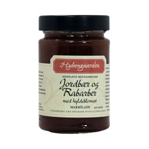 Hybeng�rden Jordb�r-Rabarbermarmelade med hyldeblomst