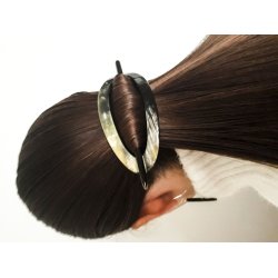 Horn Haarspange Stab Oval Schmal