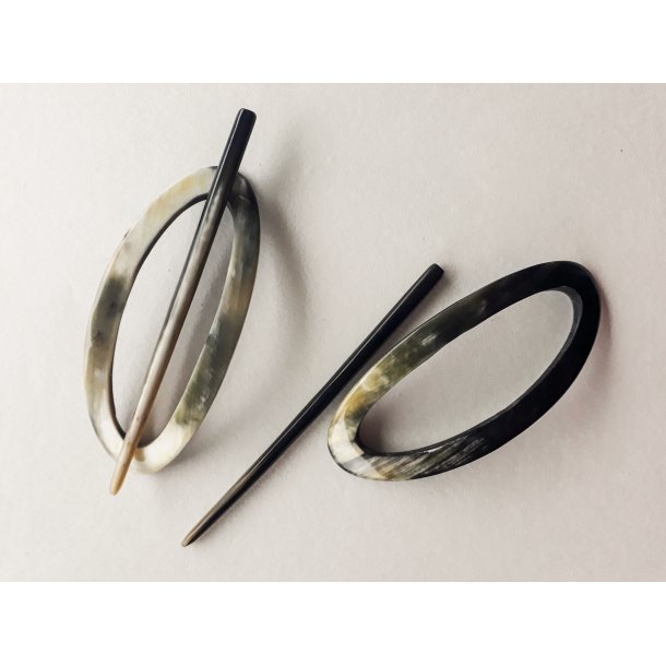 Horn Haarspange Stab Oval Schmal