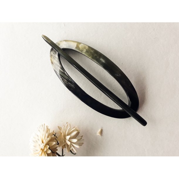Horn Haarspange Stab Oval Schmal