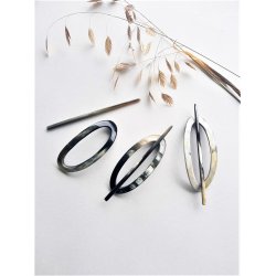Horn Haarspange Stab Oval Schmal