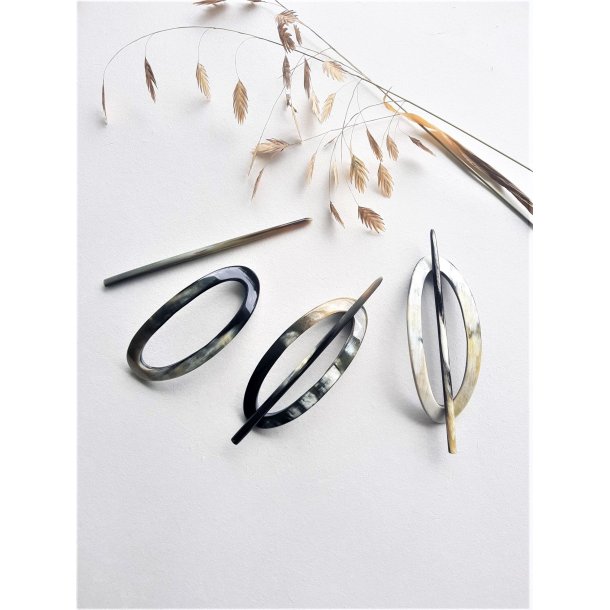 Horn Haarspange Stab Oval Schmal