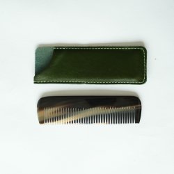 Horn Kamm Normal Klein Inkl. Lederetui