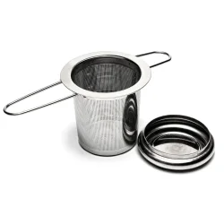 Tea filter foldable with drip tray