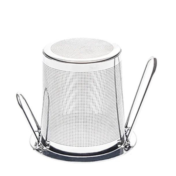Tea filter foldable with drip tray