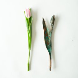 Flower Tulip verdigris patina